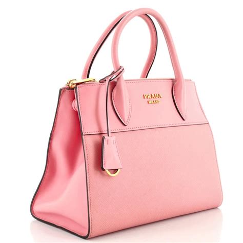 Prada Paradigme Tote Saffiano with City Calf Small Pink 3059094